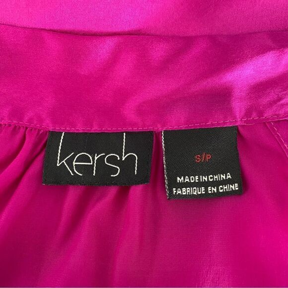 Kersh Hot Pink Halter Top Barbie Mock Turtleneck Side Bowtie SZ S - Picture 11 of 13